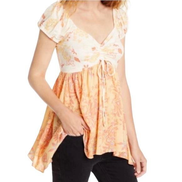 Free People La Bamba Babydoll Blouse - Picture 1 of 5